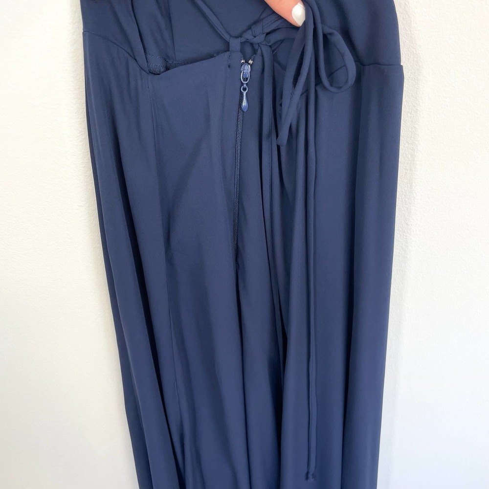 Show Me Your Mumu Rich Navy Crisp Godshaw Goddess Gown Size XXS NWT - Picture 8 of 13